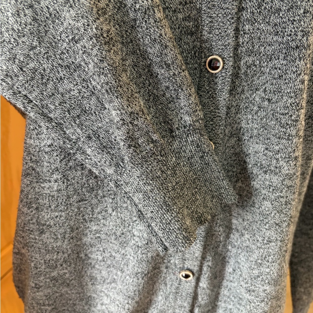 Heather Gray Cardigan Sweater. - Picture 4 of 7